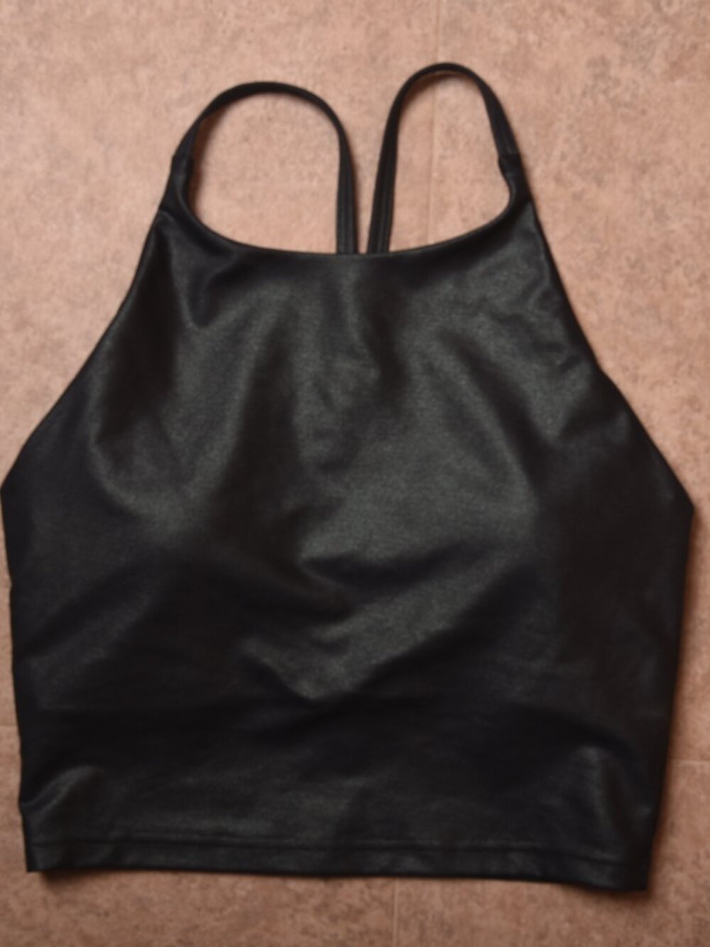 Old Navy Active Shimmer High-Neck Halter Crop Top - Dark Forest, Size M